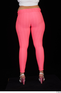  Leticia casual dressed leg lower body pink leggings white sandals 0005.jpg